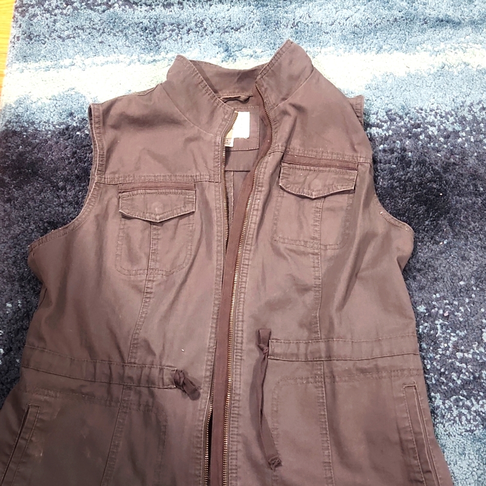 Target A New Day gray canvas cotton vest large